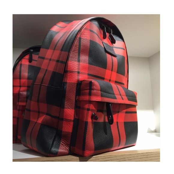 GORGEOUS! Coach Mount Plaid Tartan Buffalo check Backpack - Picture 5 of 7